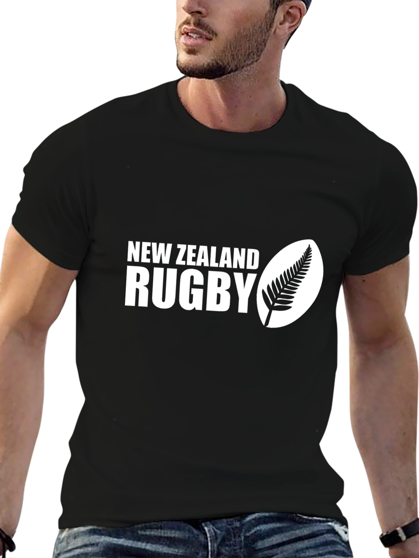 New Zealand Rugby Fern T-Shirt - Black