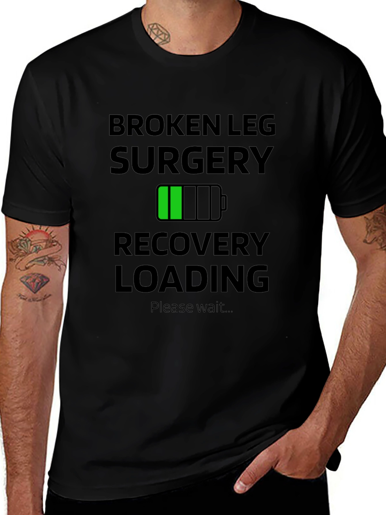 Broken Leg Surgery Recovery Loading T-Shirt