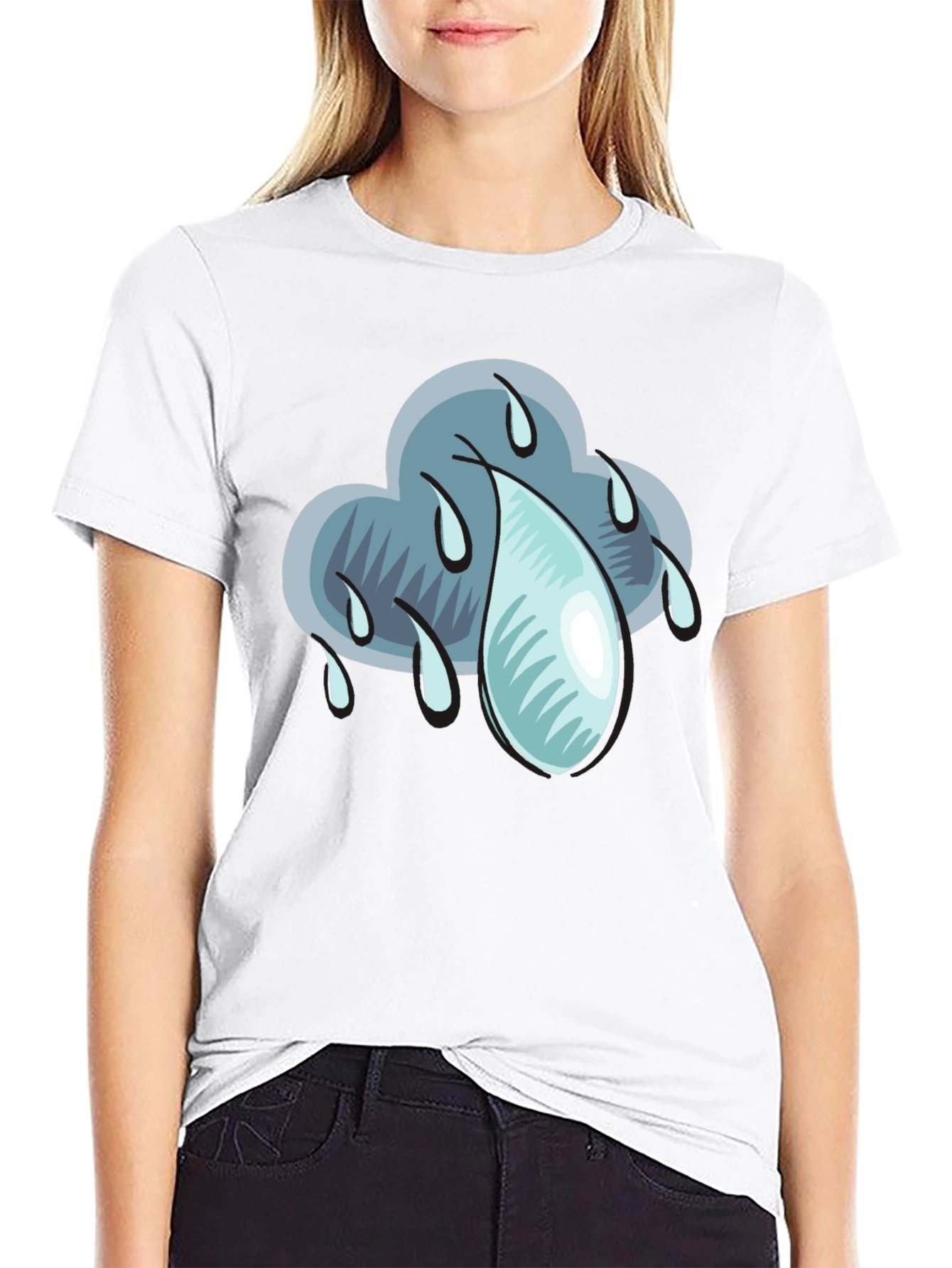 Rain Cloud Graphic T-Shirt - Weather Design