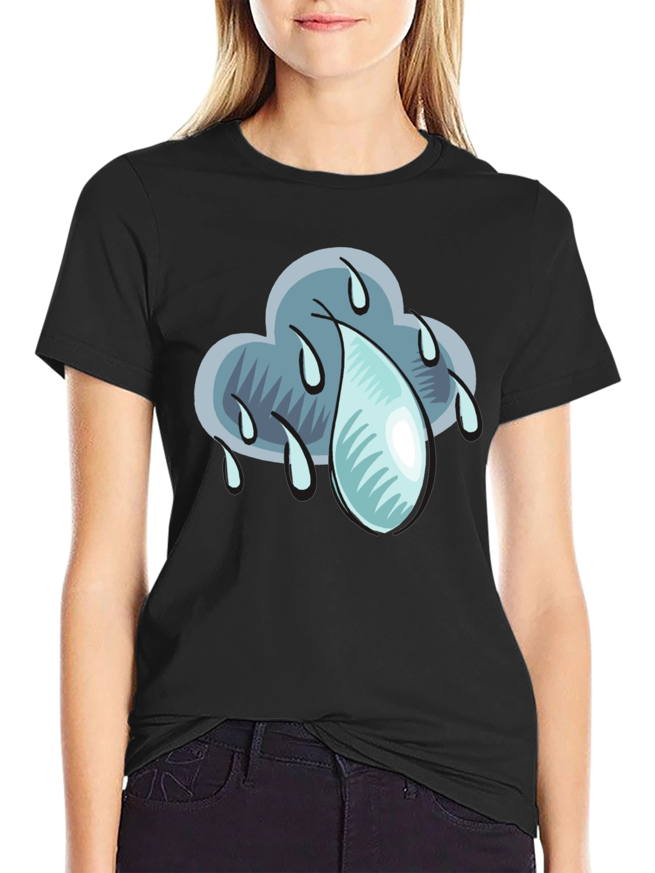 Rain Cloud Graphic T-Shirt - Weather Design