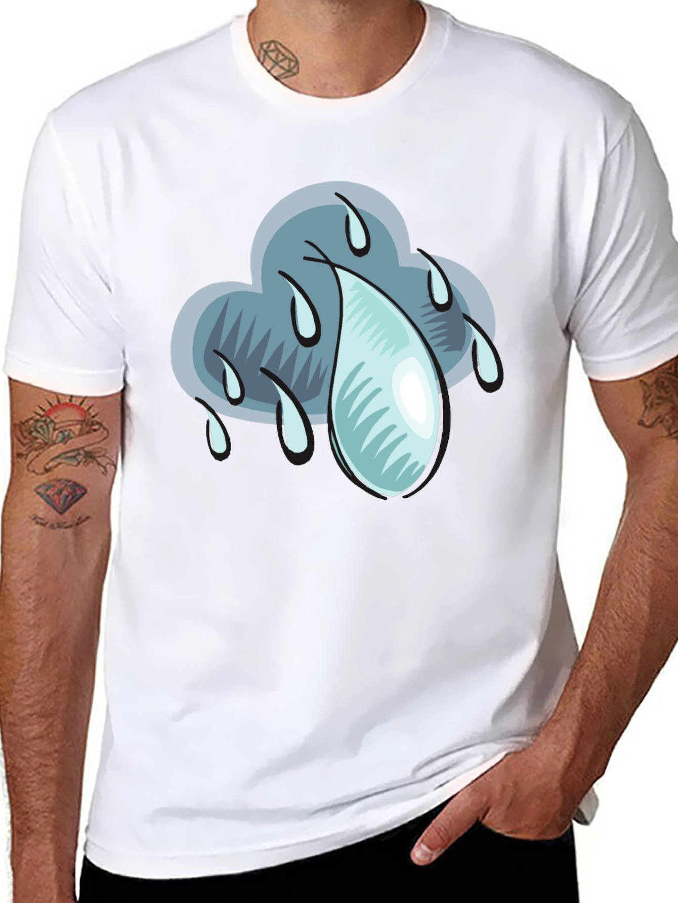 Rain Cloud Graphic T-Shirt - Weather Design