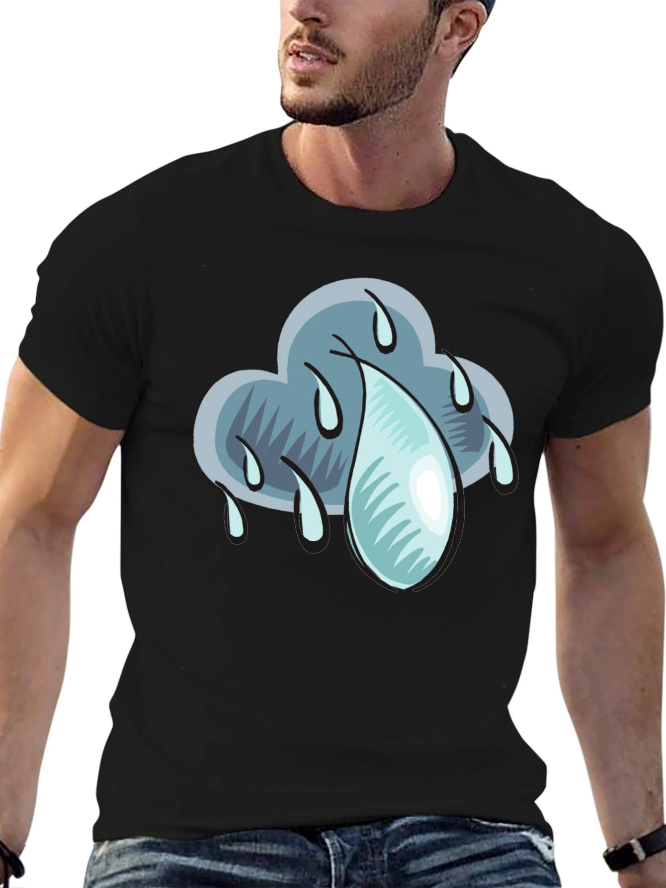 Rain Cloud Graphic T-Shirt - Weather Design