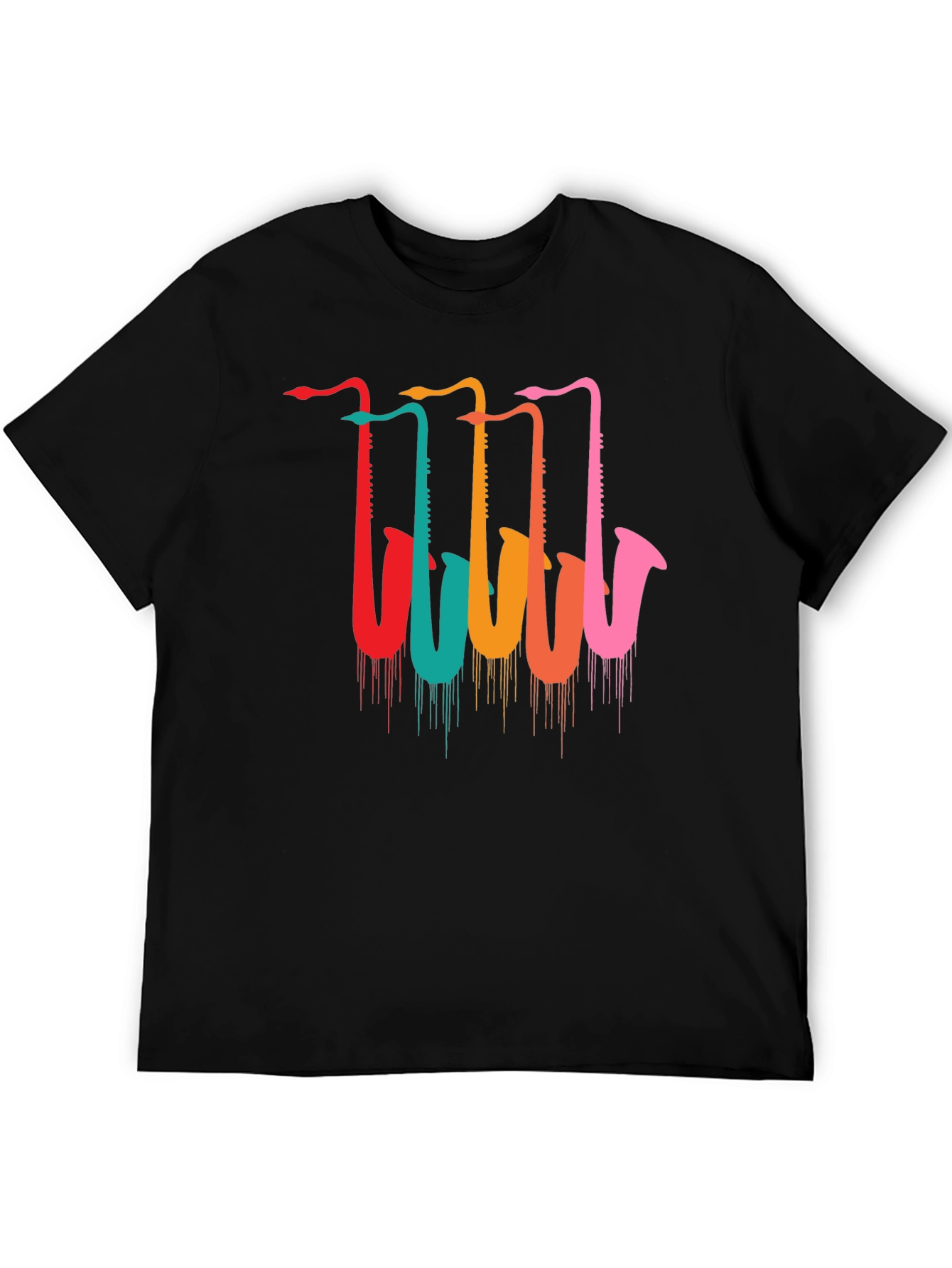 Saxophone Drip Graphic T-Shirt - Cool Music Lover Tee