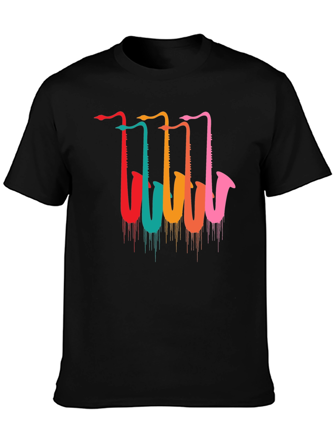 Saxophone Drip Graphic T-Shirt - Cool Music Lover Tee