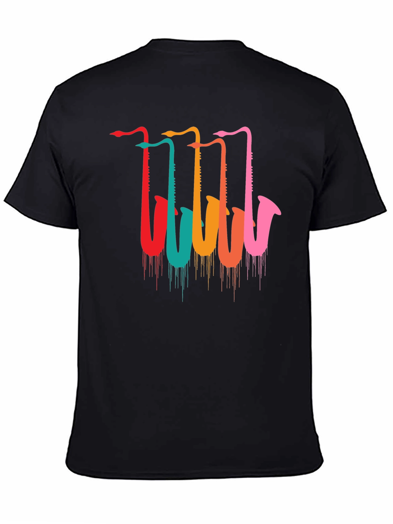 Saxophone Drip Graphic T-Shirt - Cool Music Lover Tee
