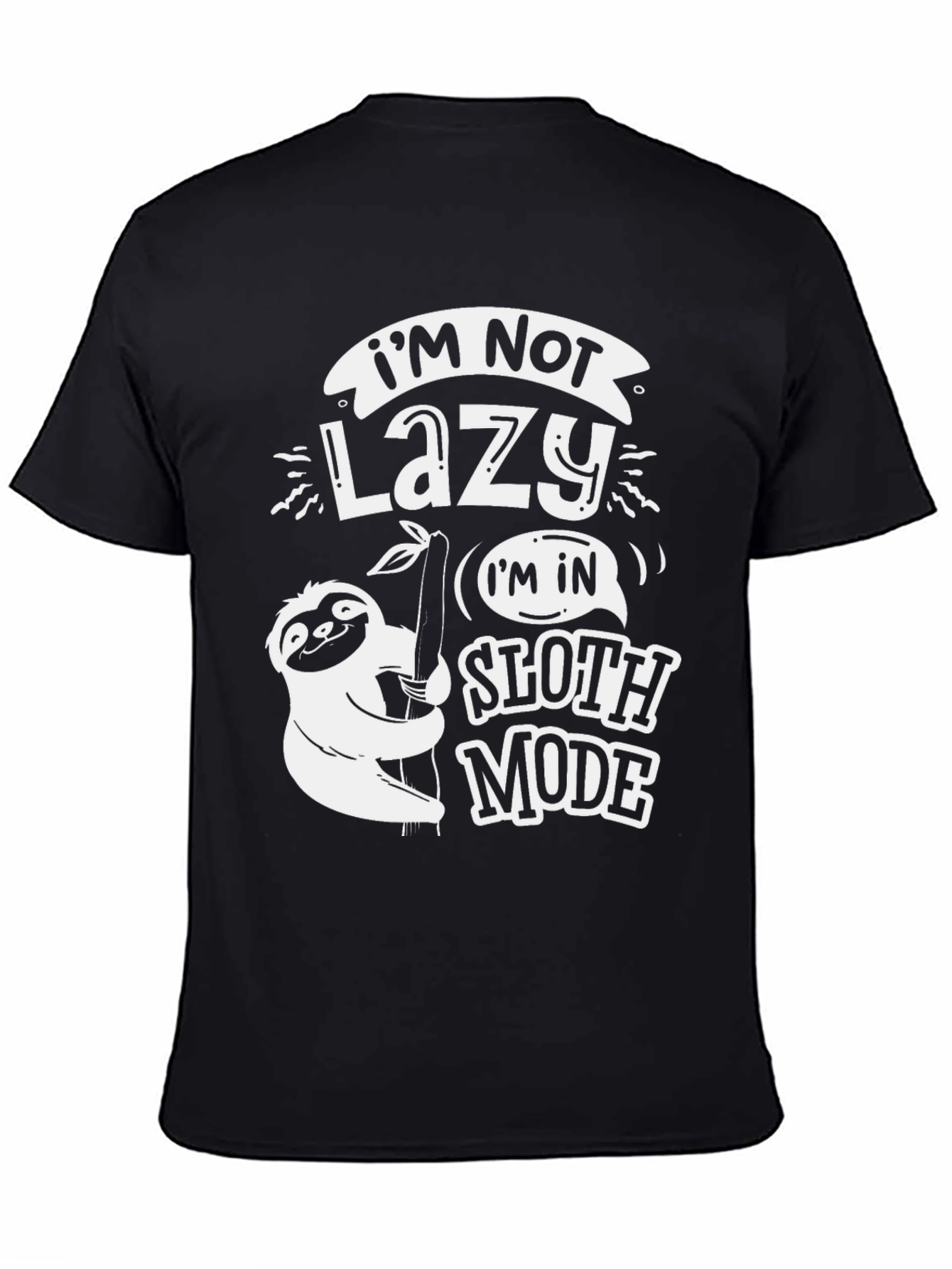 Funny Sloth Mode Black T-Shirt