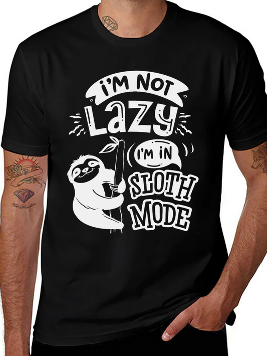 Funny Sloth Mode Black T-Shirt