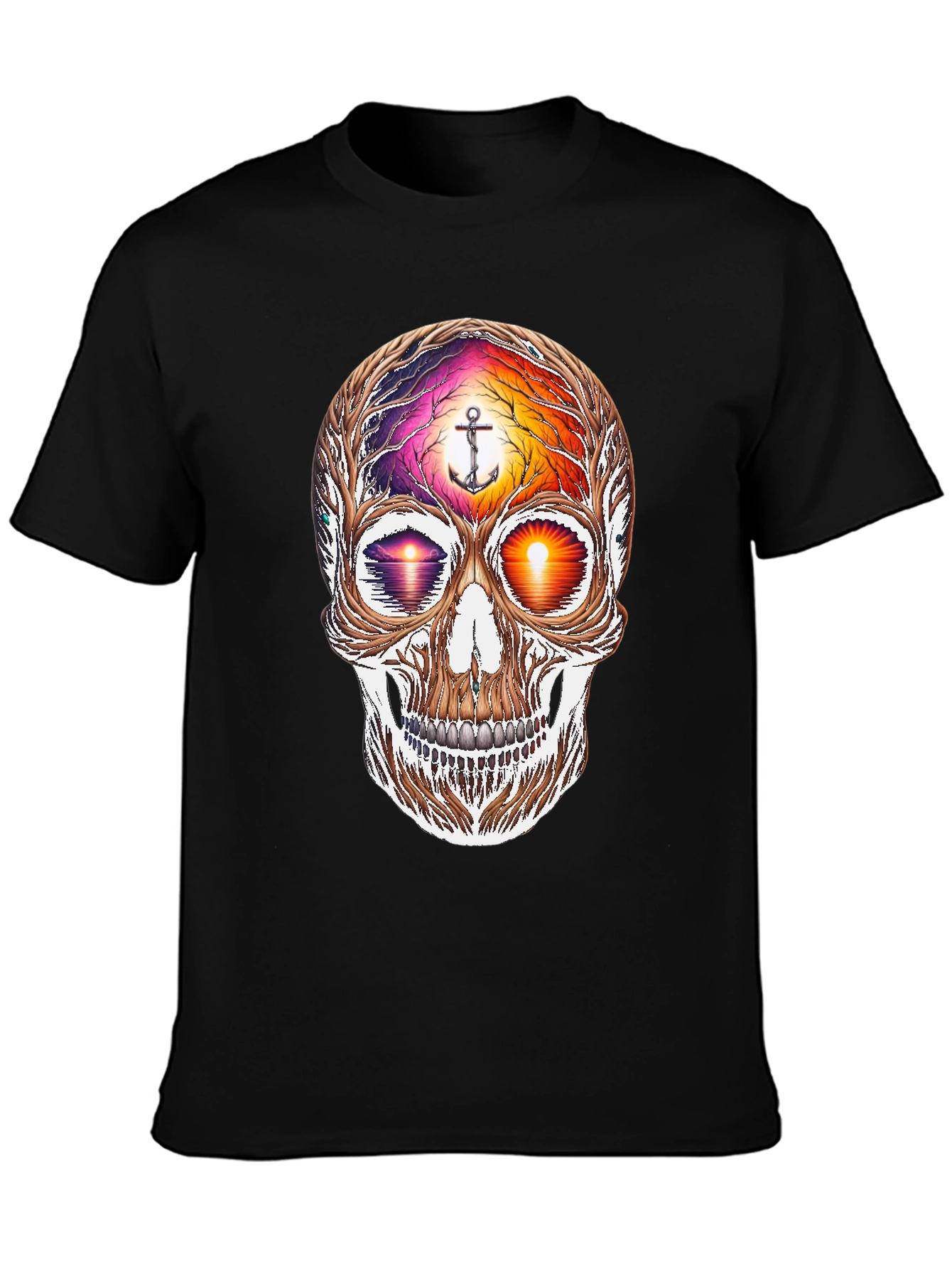 Sunset Skull Graphic Tee - Coastal Vibes Shirt