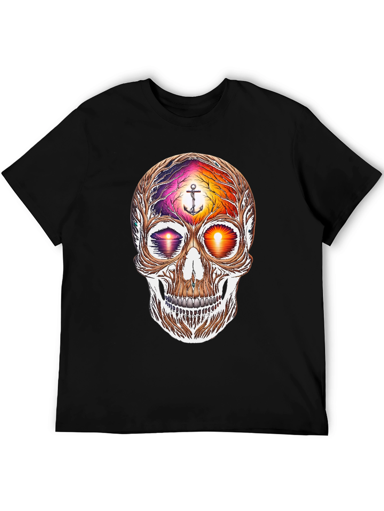Sunset Skull Graphic Tee - Coastal Vibes Shirt