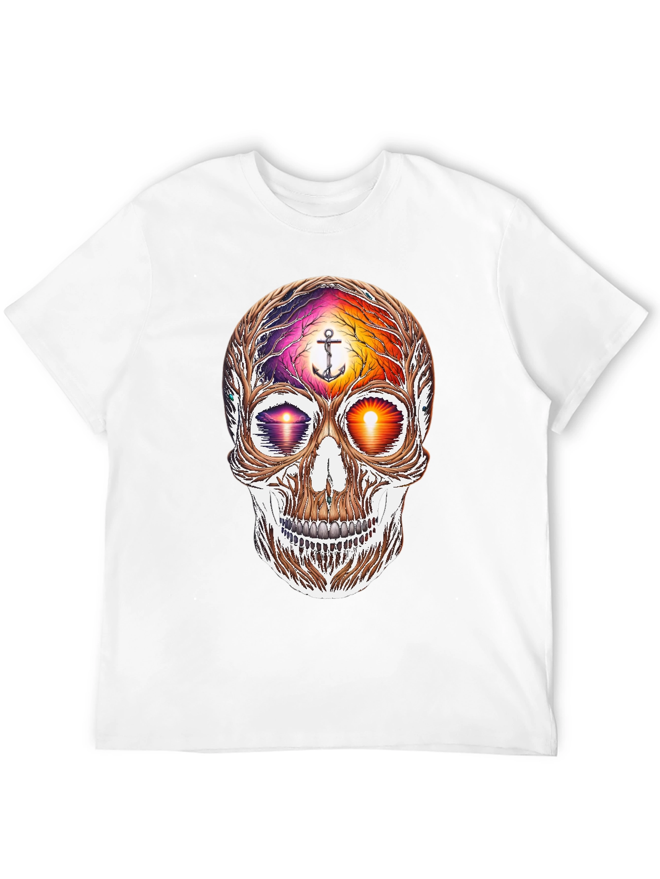 Sunset Skull Graphic Tee - Coastal Vibes Shirt