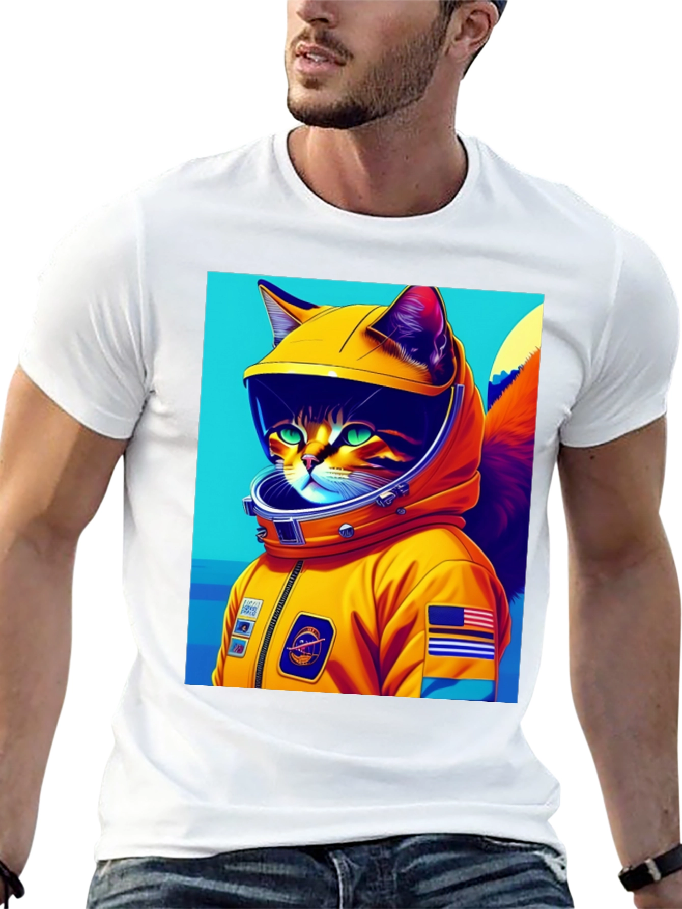Cosmic Cat Astronaut T-Shirt - Space Adventure!