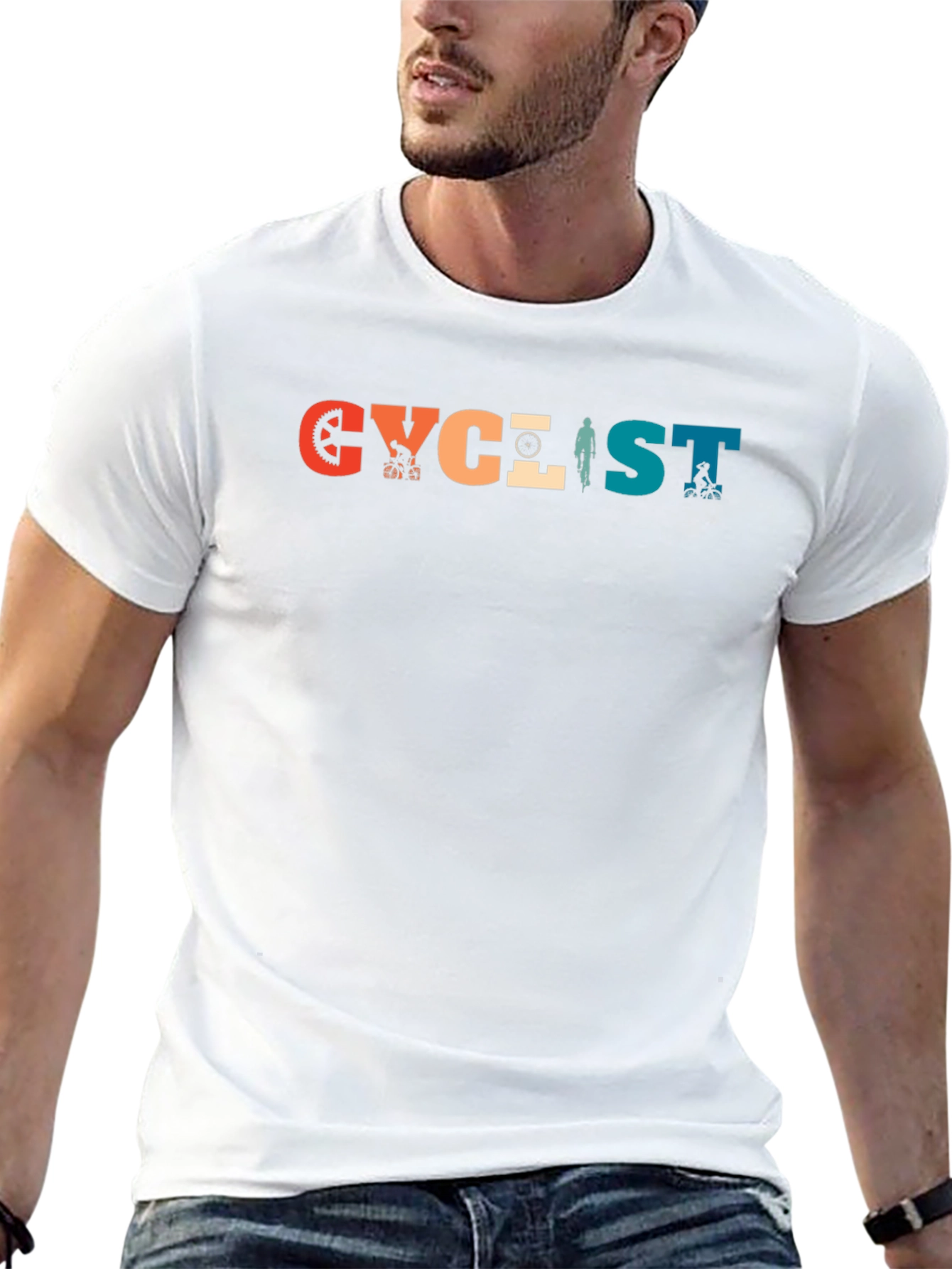Cyclist Retro Graphic T-Shirt - Black
