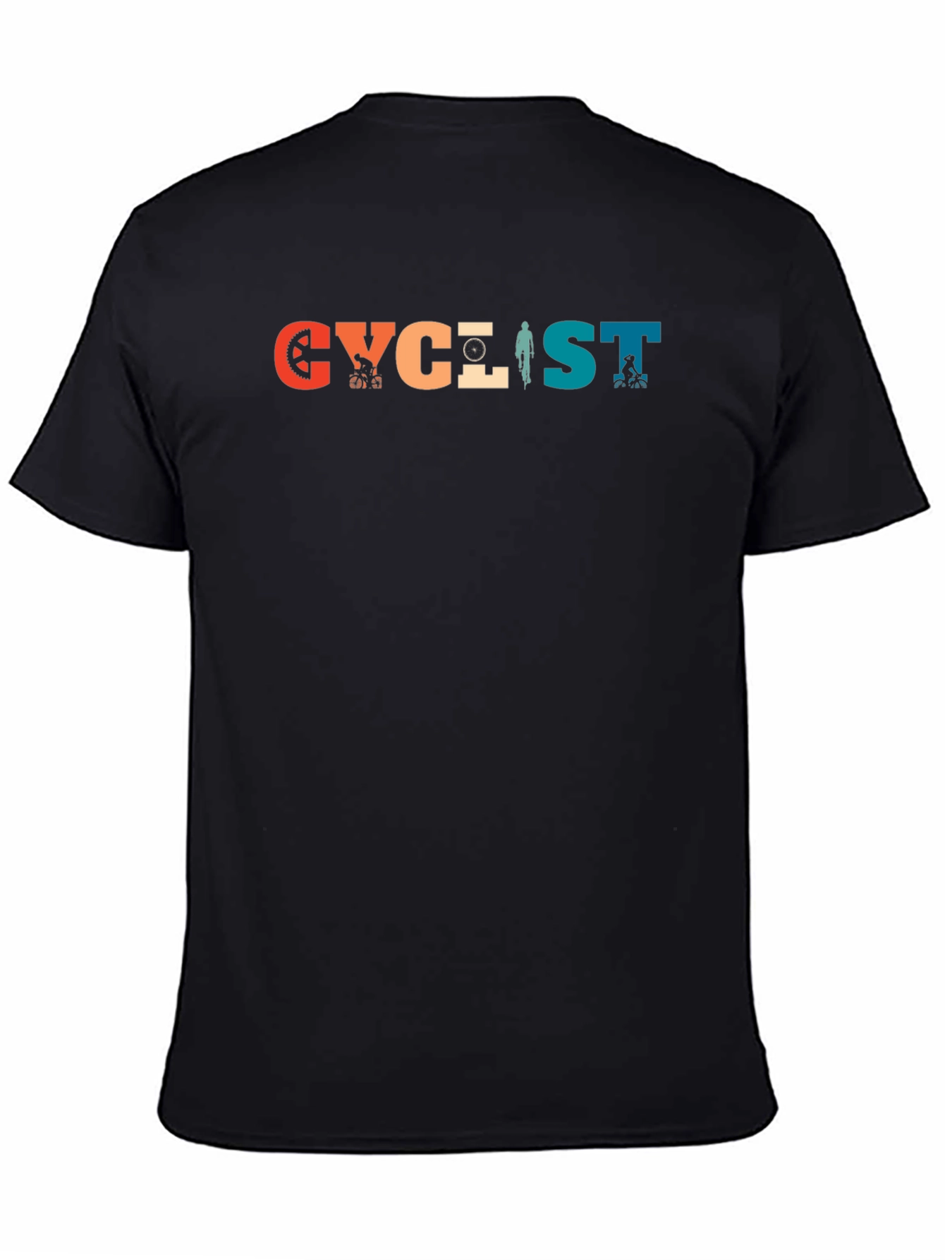 Cyclist Retro Graphic T-Shirt - Black