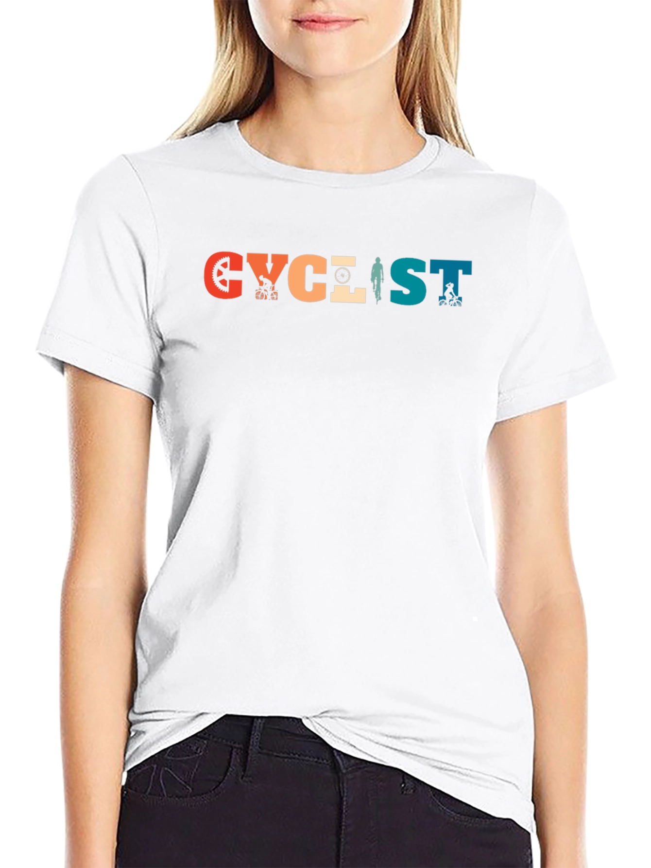 Cyclist Retro Graphic T-Shirt - Black