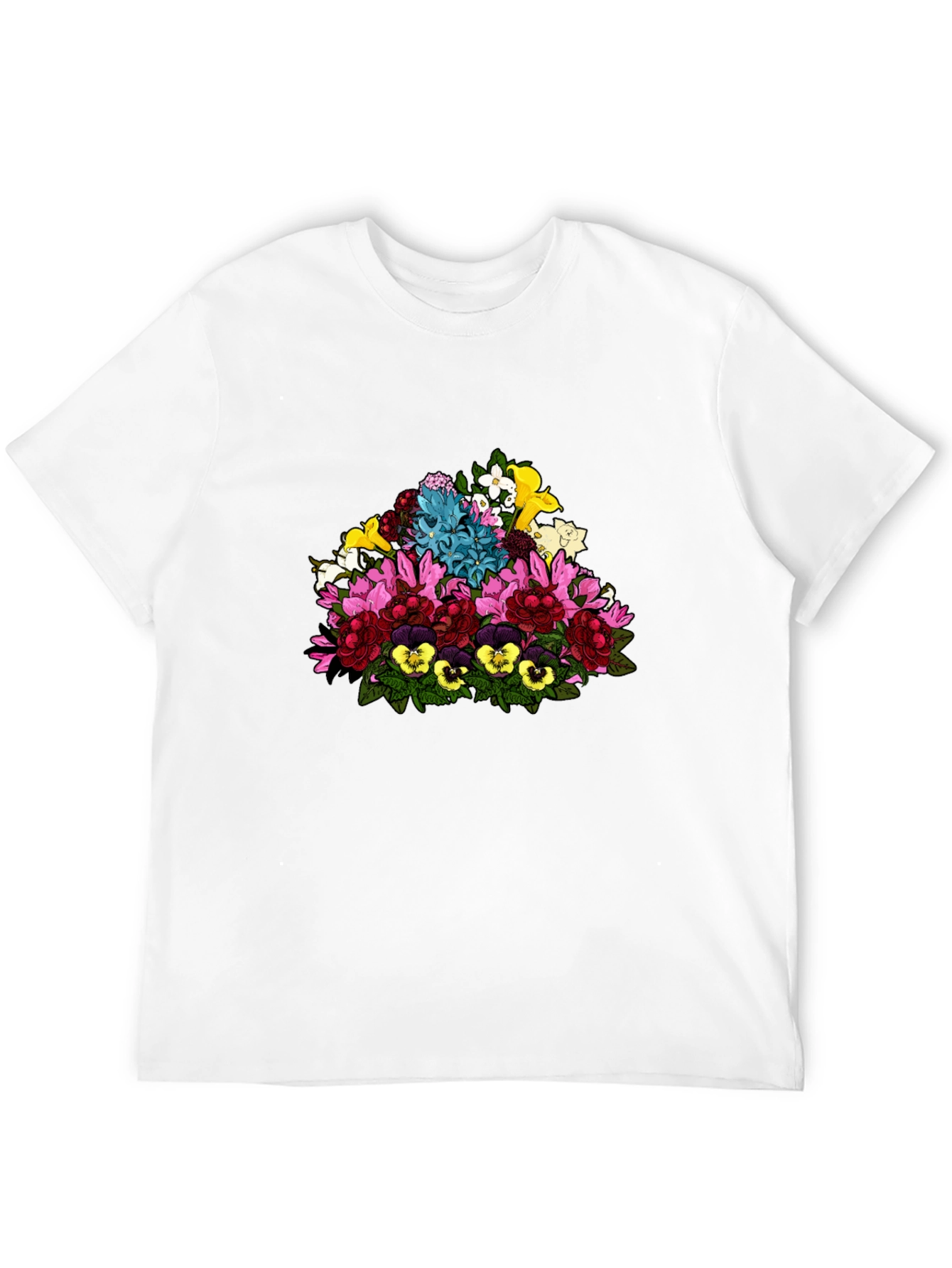 Floral Bouquet Graphic Black T-Shirt