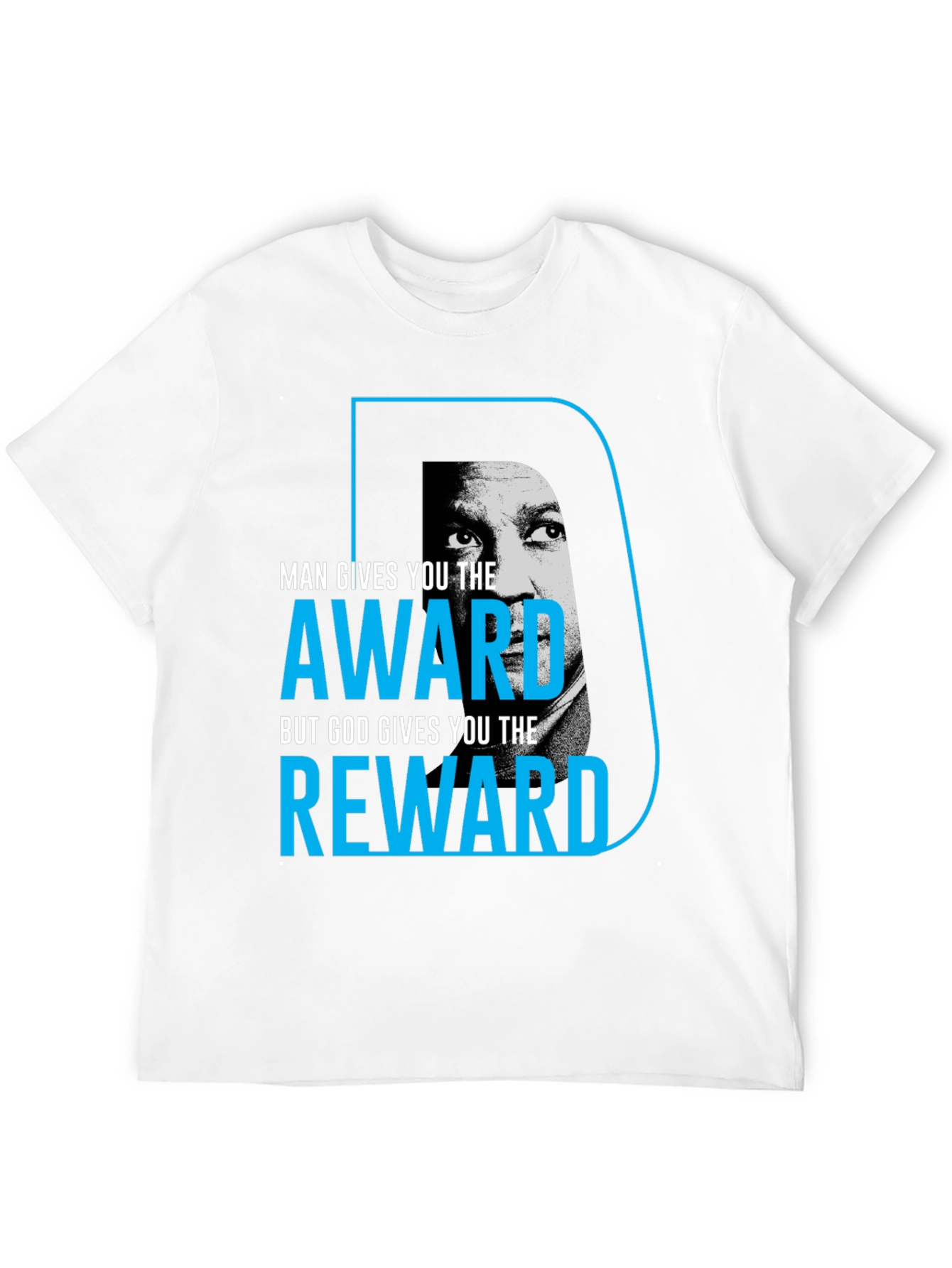 Inspirational Black T-Shirt: Man Gives Award God Gives Reward