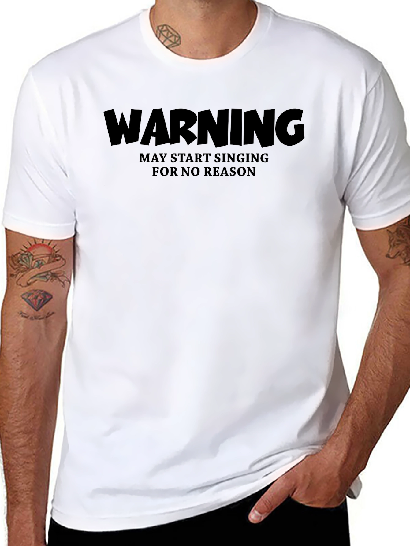 Warning May Start Singing T-Shirt Funny Humor Tee