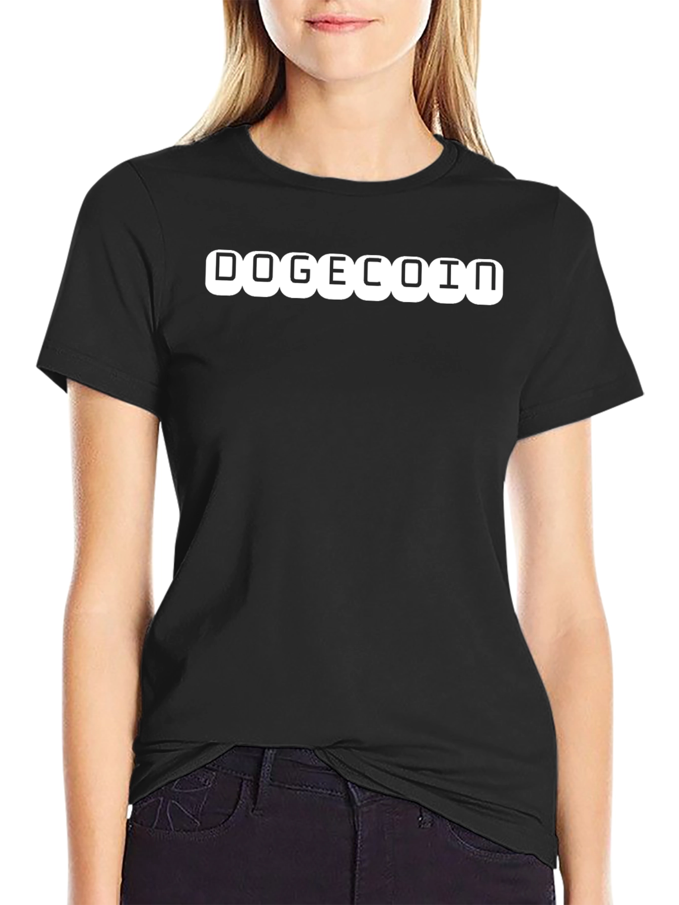 DOGECOIN Black T-Shirt Crypto Fashion