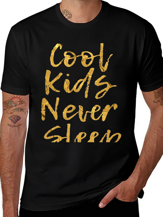 Cool Kids Never Sleep Graphic Tee - Black