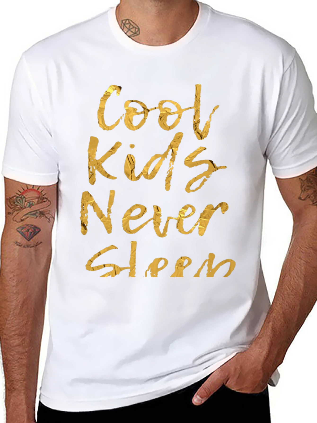 Cool Kids Never Sleep Graphic Tee - Black