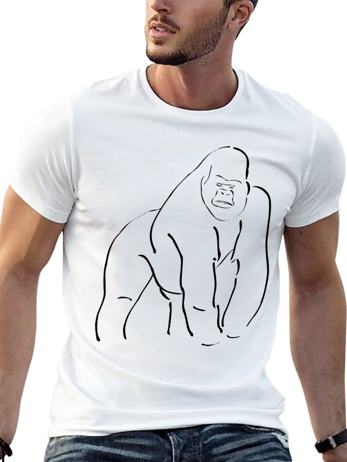 Gorilla Graphic Print Black T-Shirt