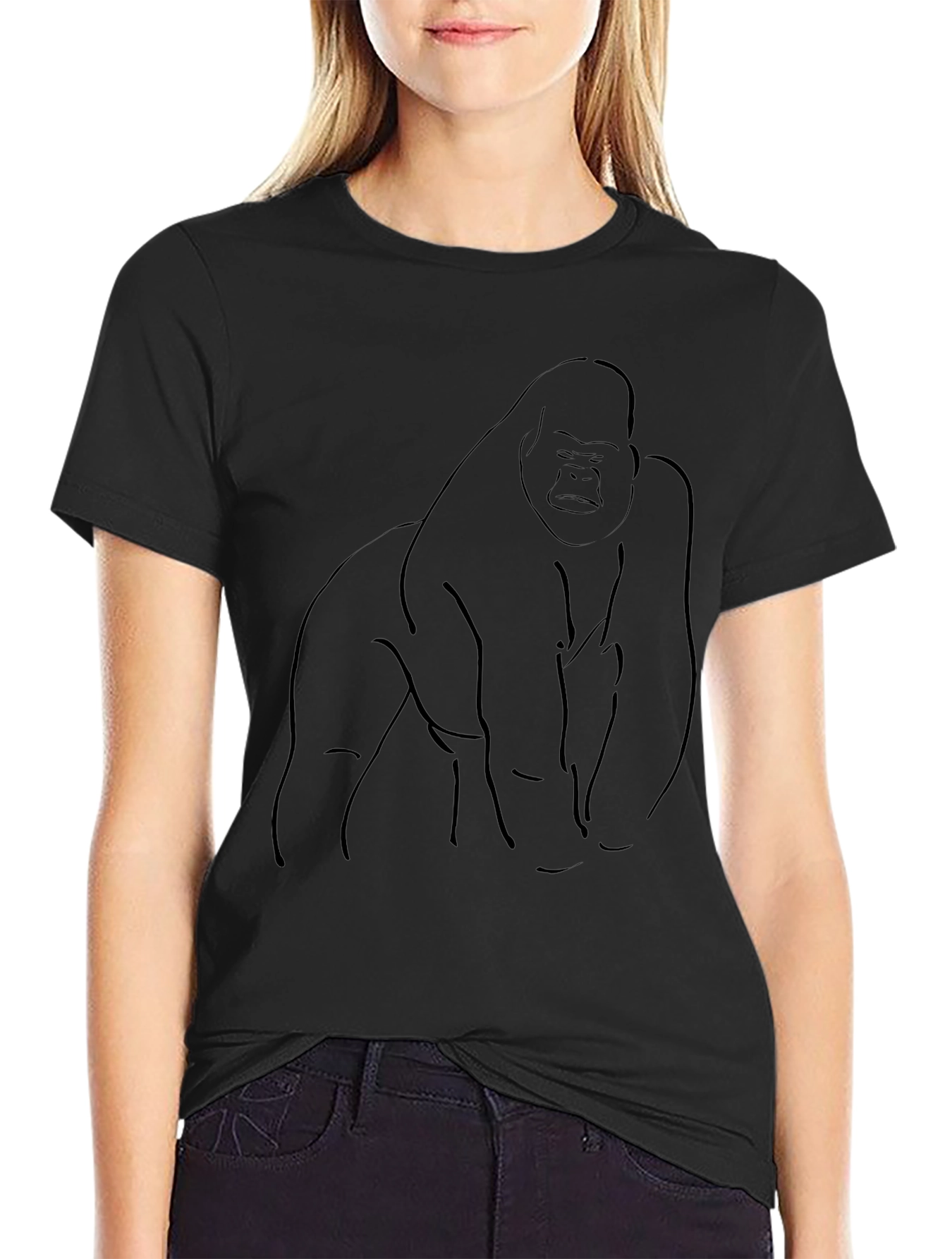 Gorilla Graphic Print Black T-Shirt