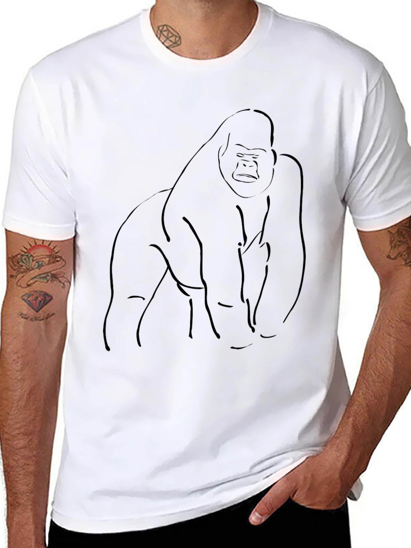 Gorilla Graphic Print Black T-Shirt