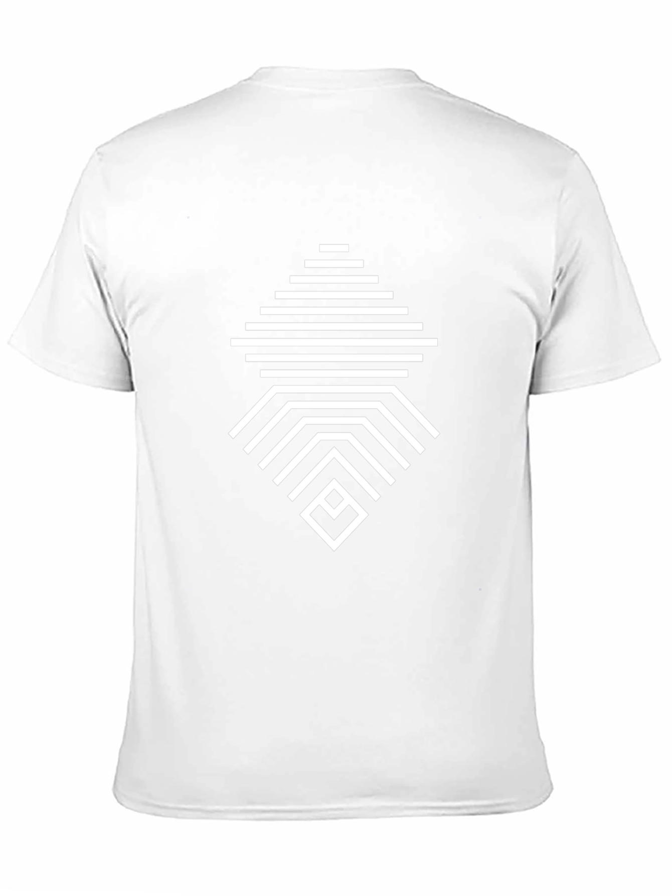Geometric Line Pattern Black T-Shirt