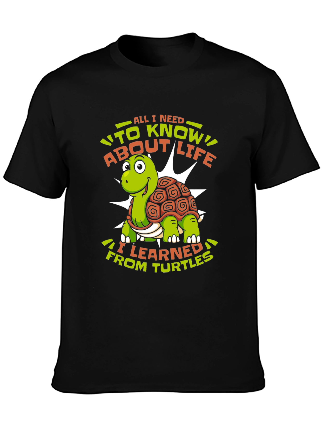 Turtle Life Lessons Graphic Tee - Black