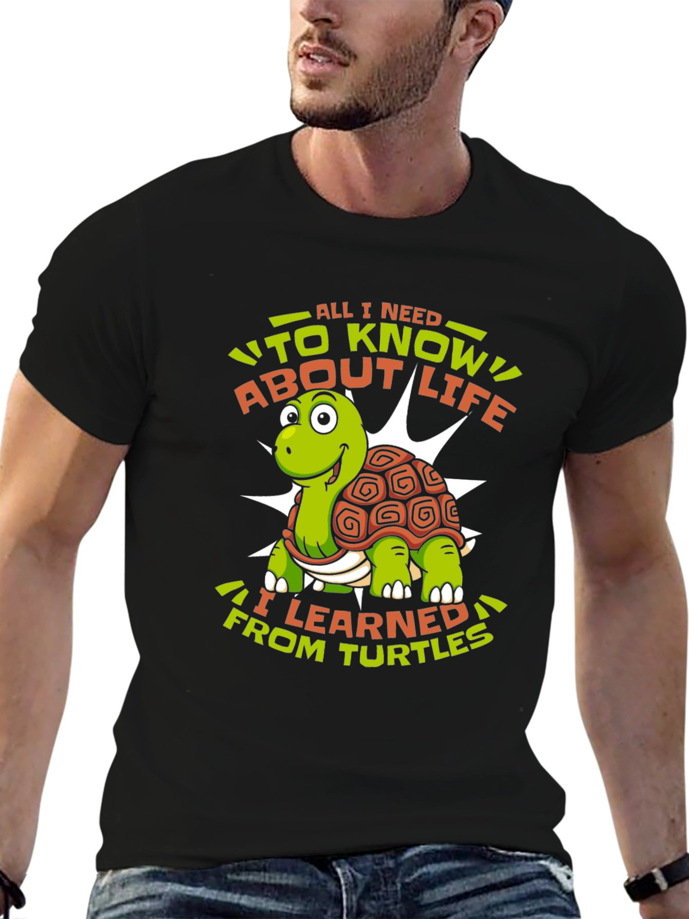 Turtle Life Lessons Graphic Tee - Black
