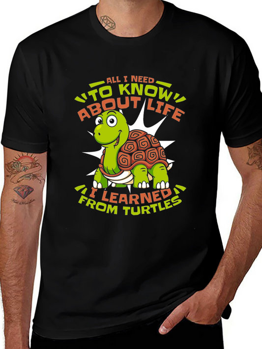 Turtle Life Lessons Graphic Tee - Black