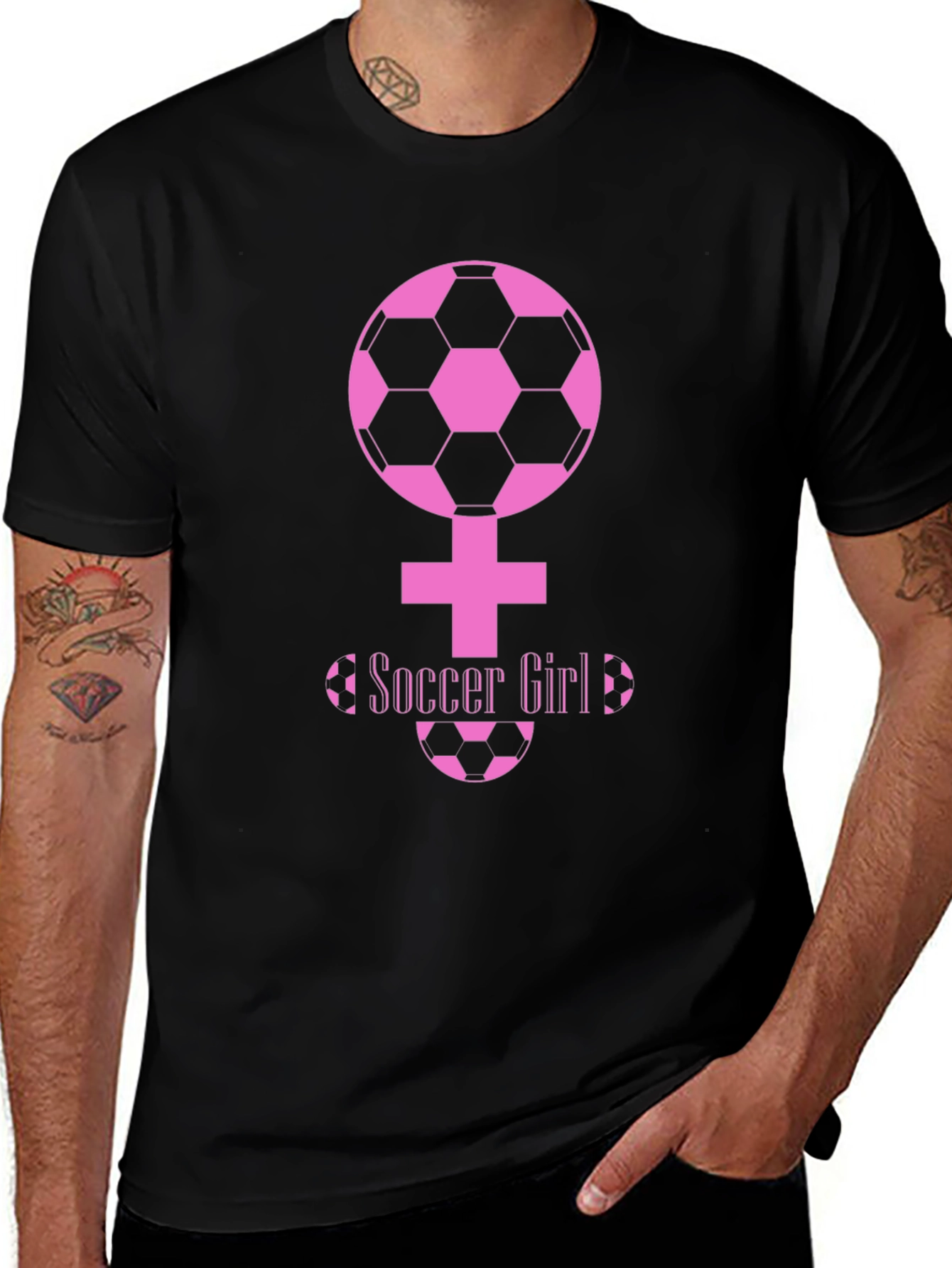 Soccer Girl Tee - Pink Graphic Design