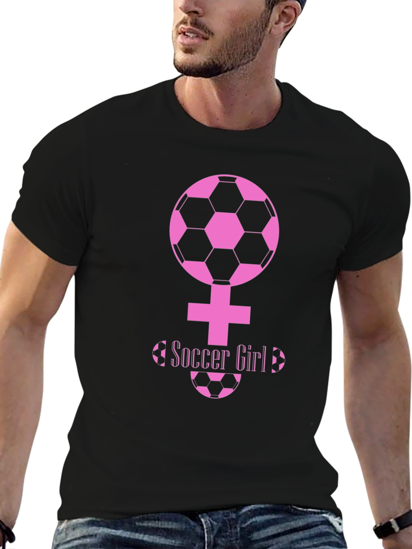 Soccer Girl Tee - Pink Graphic Design