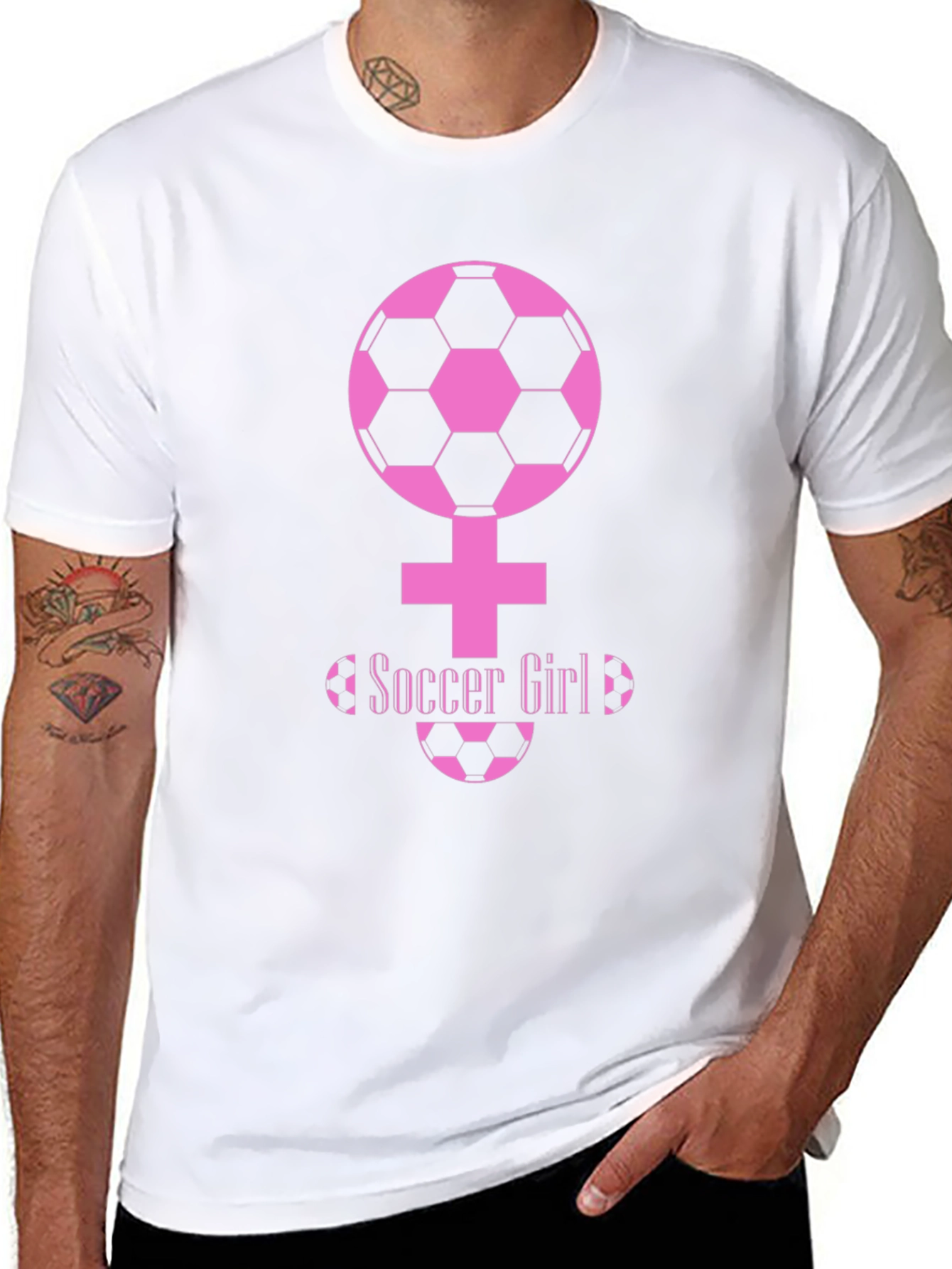 Soccer Girl Tee - Pink Graphic Design