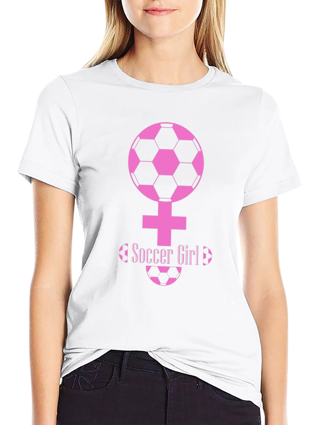 Soccer Girl Tee - Pink Graphic Design