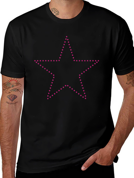 Starry Night Tee - Black Cotton Crew Neck T-Shirt