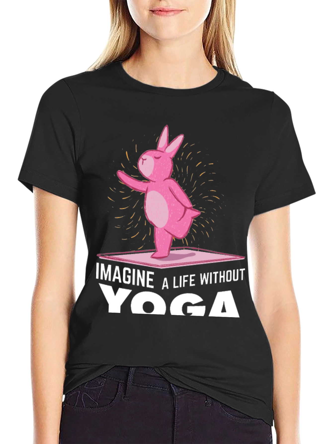 Imagine Yoga Funny Bunny T-Shirt