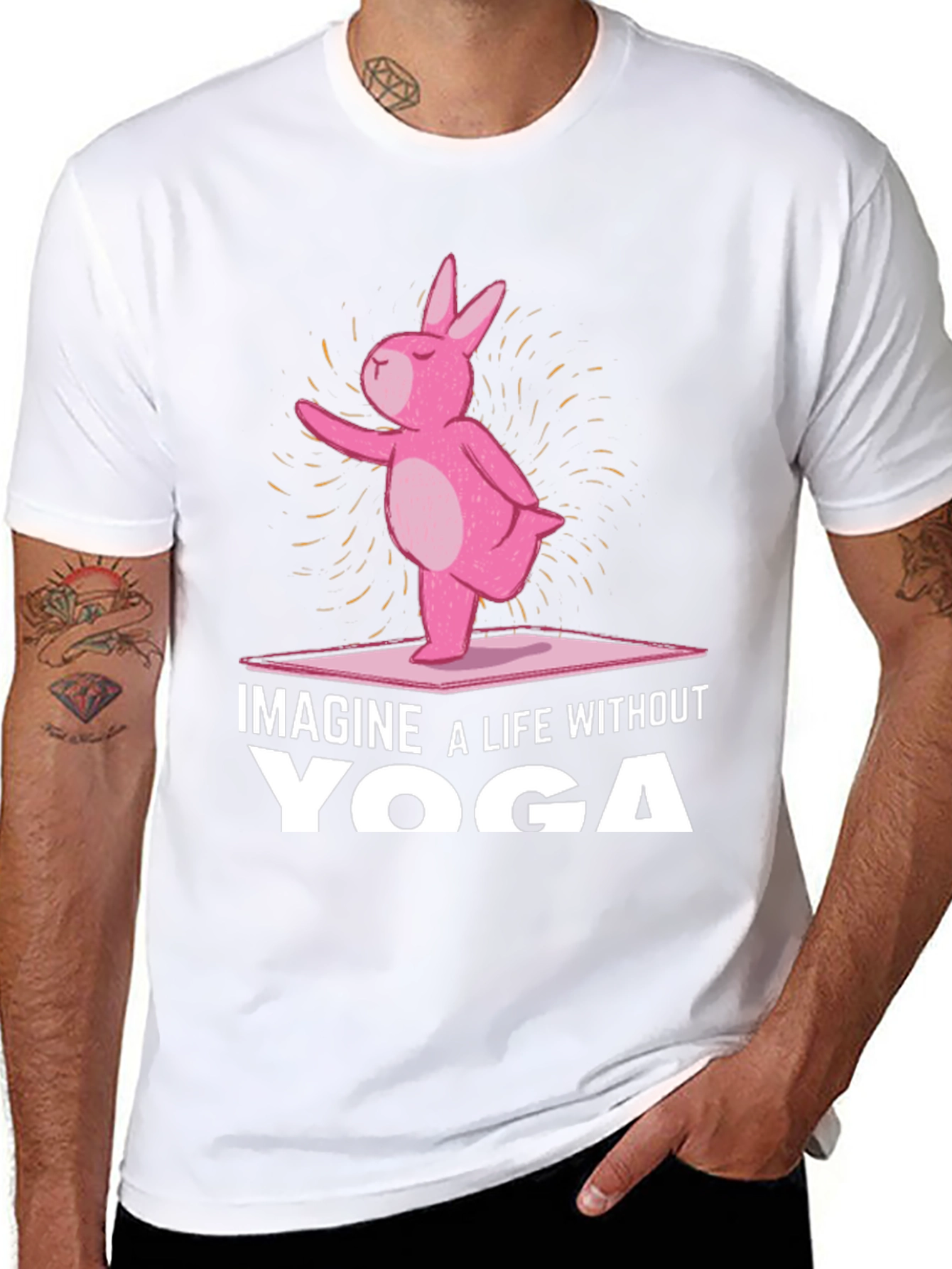 Imagine Yoga Funny Bunny T-Shirt