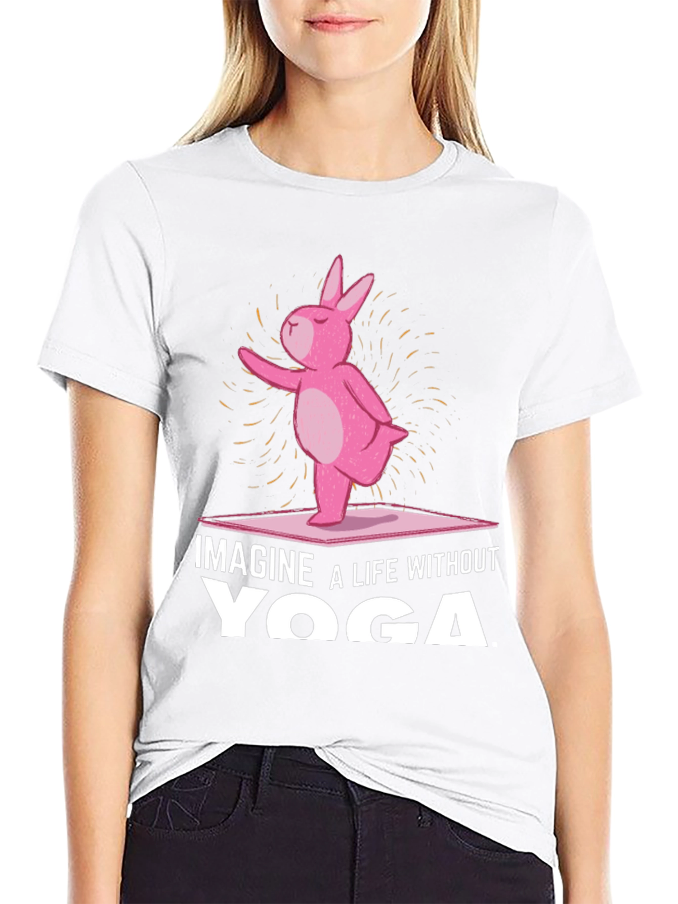 Imagine Yoga Funny Bunny T-Shirt