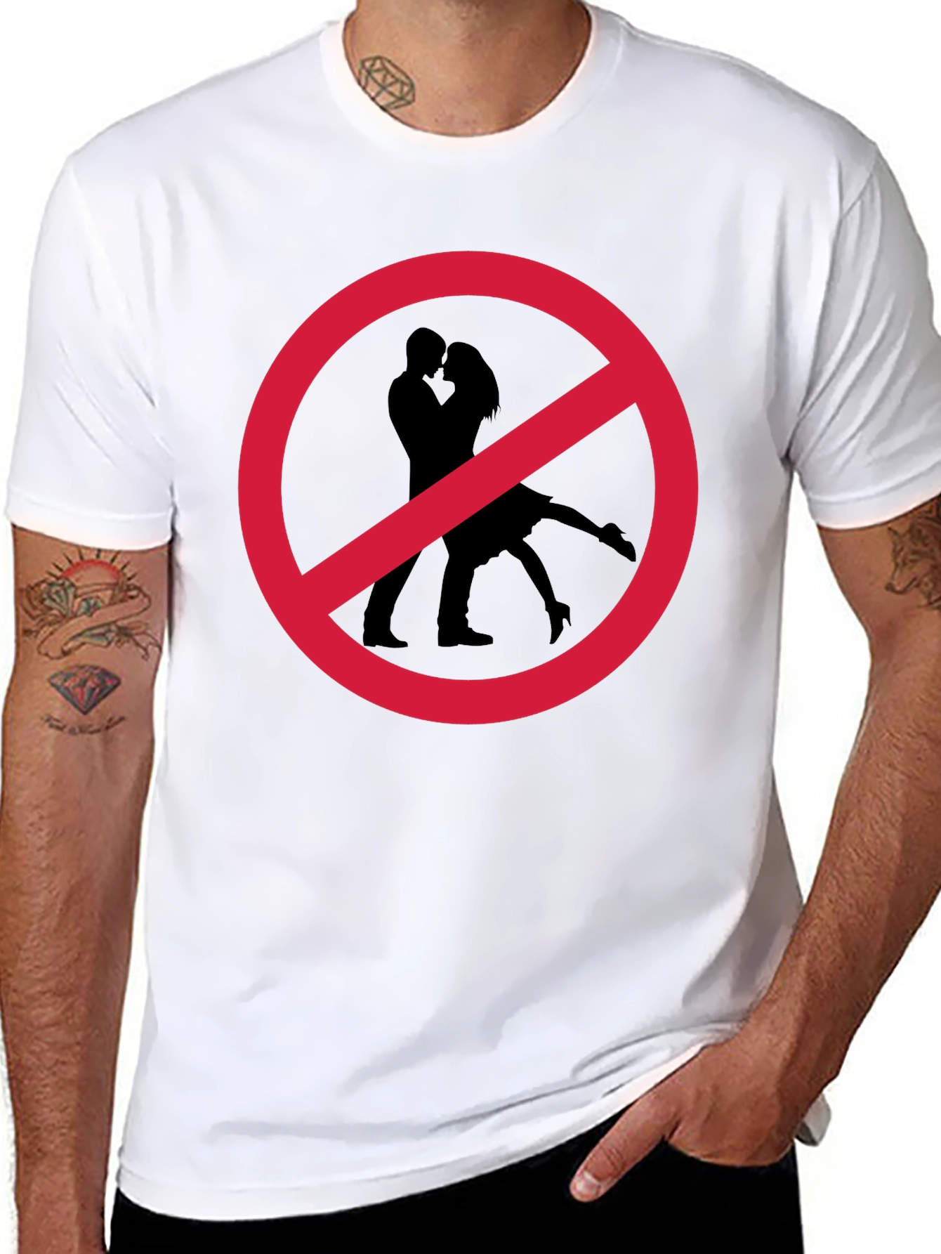 No Kissing T-Shirt Black