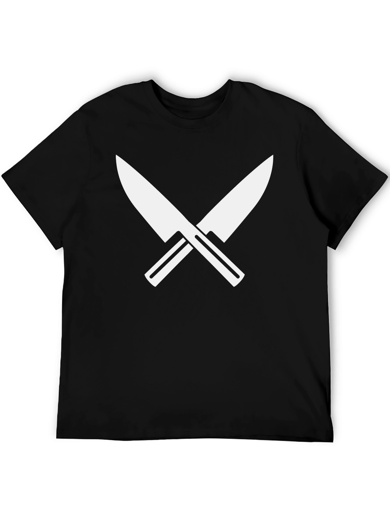 Crossed Knives Graphic Tee - Black Crew Neck