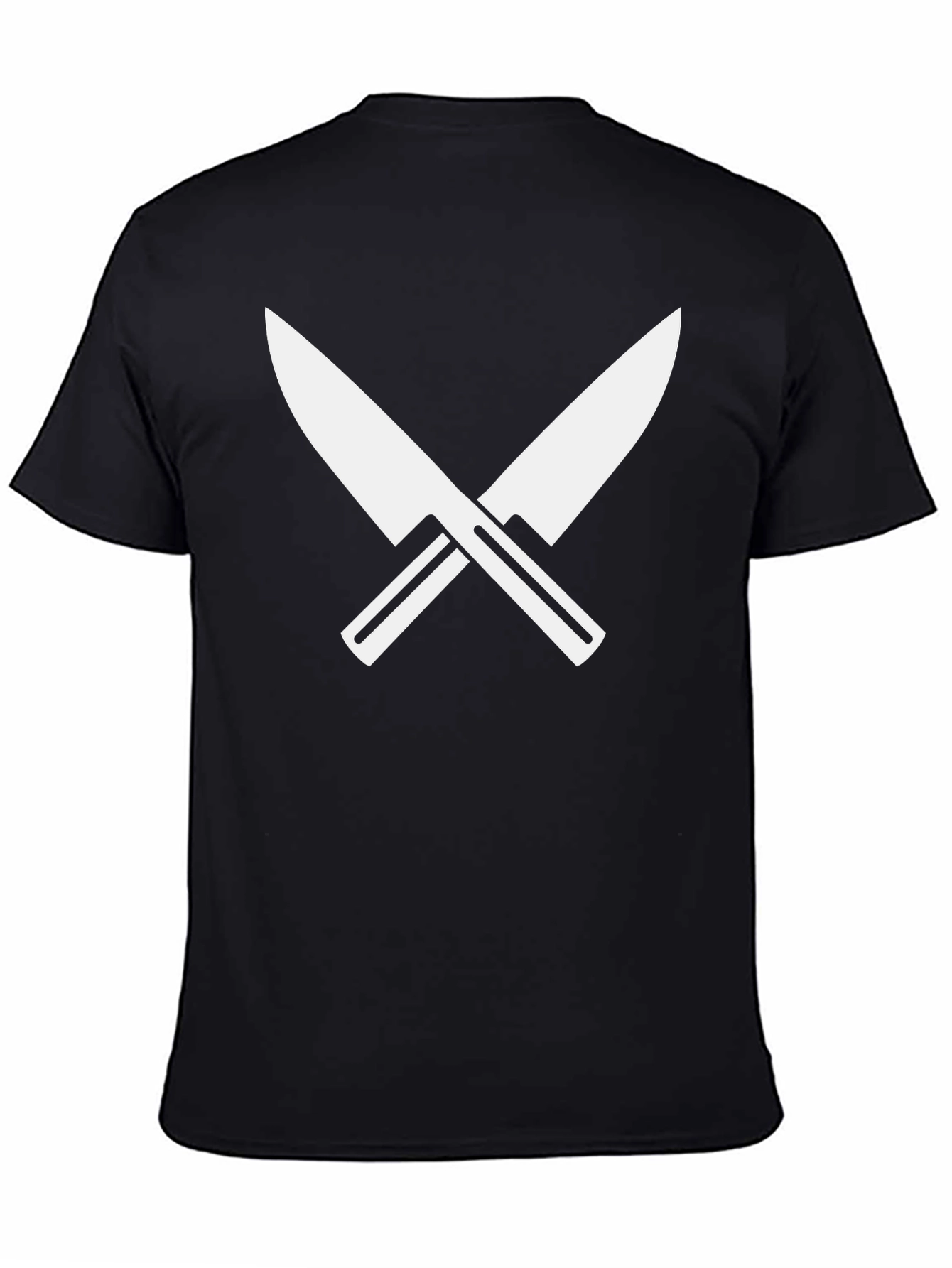 Crossed Knives Graphic Tee - Black Crew Neck