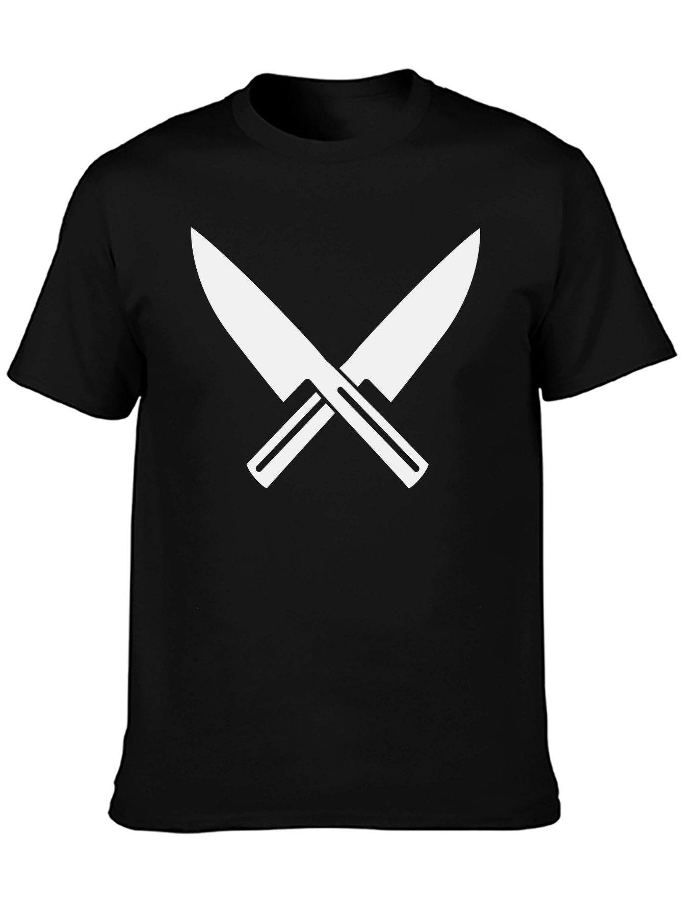 Crossed Knives Graphic Tee - Black Crew Neck