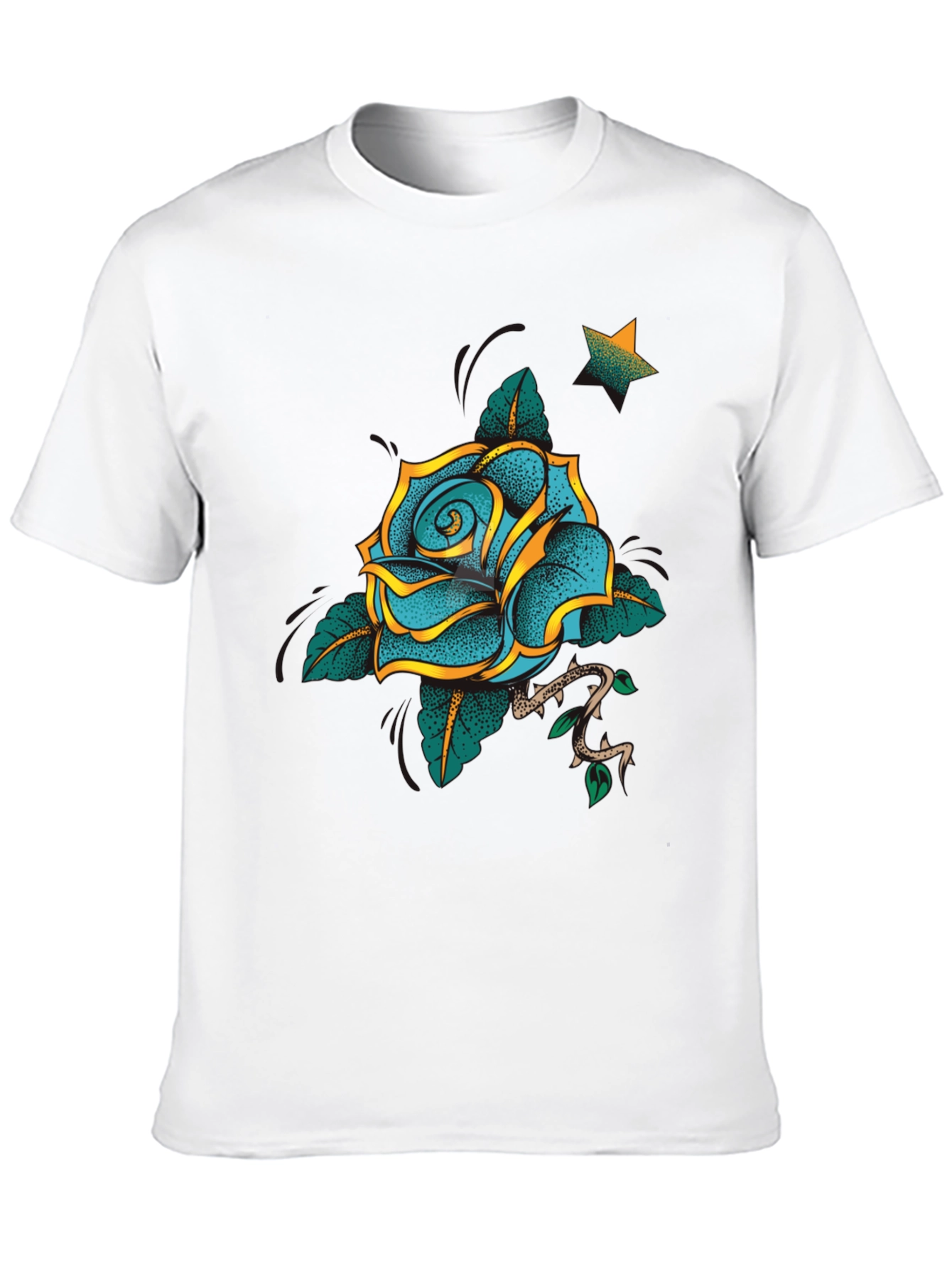 Rose Tattoo Graphic Black T-Shirt