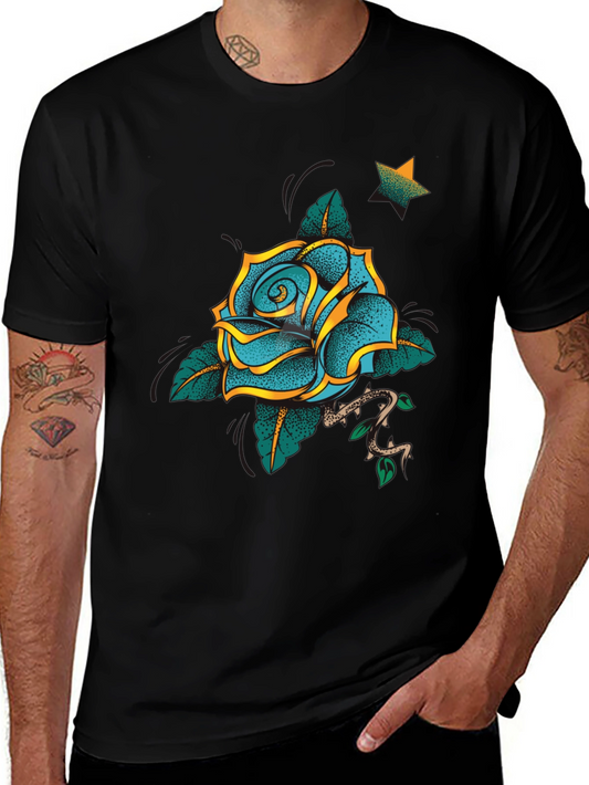 Rose Tattoo Graphic Black T-Shirt