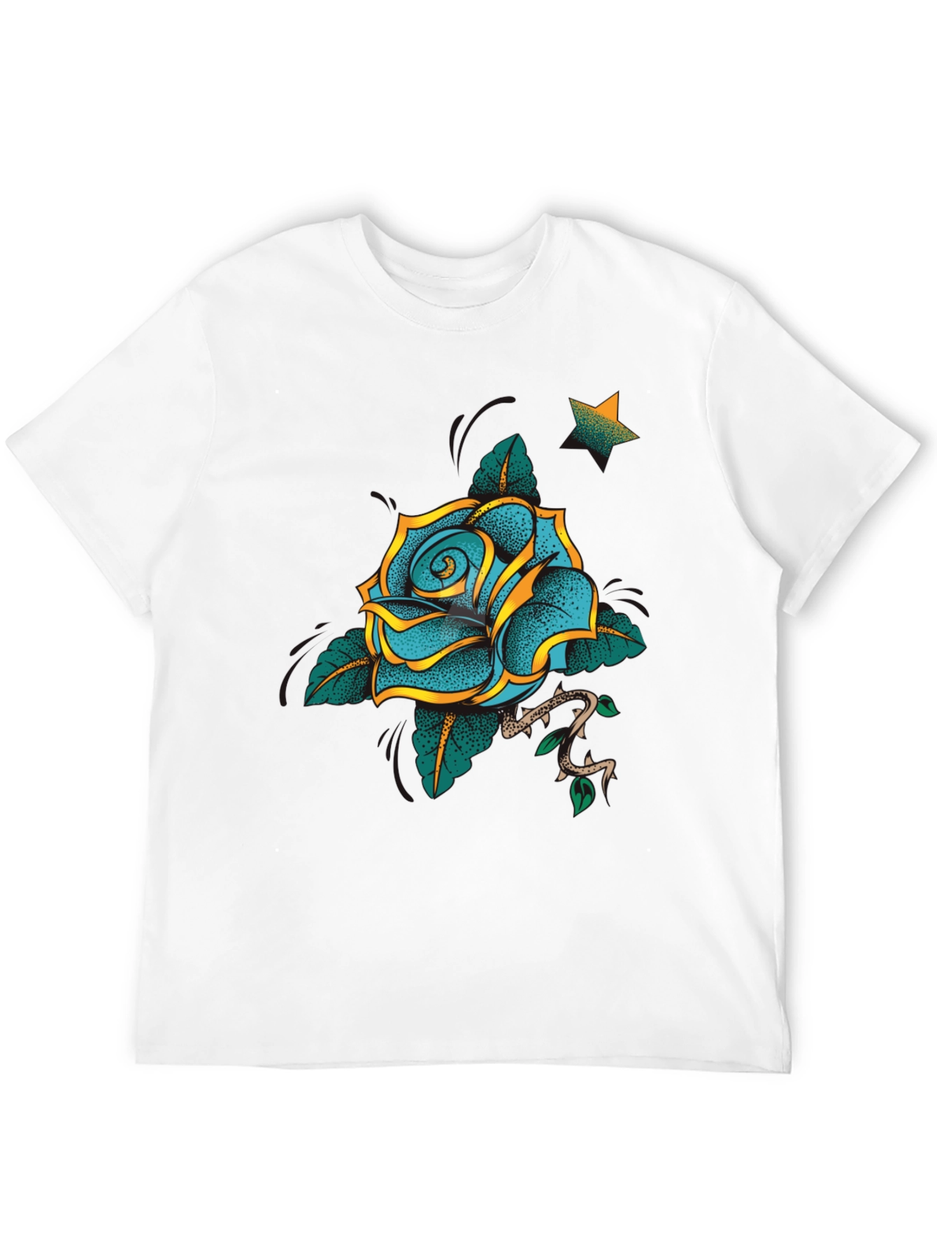 Rose Tattoo Graphic Black T-Shirt