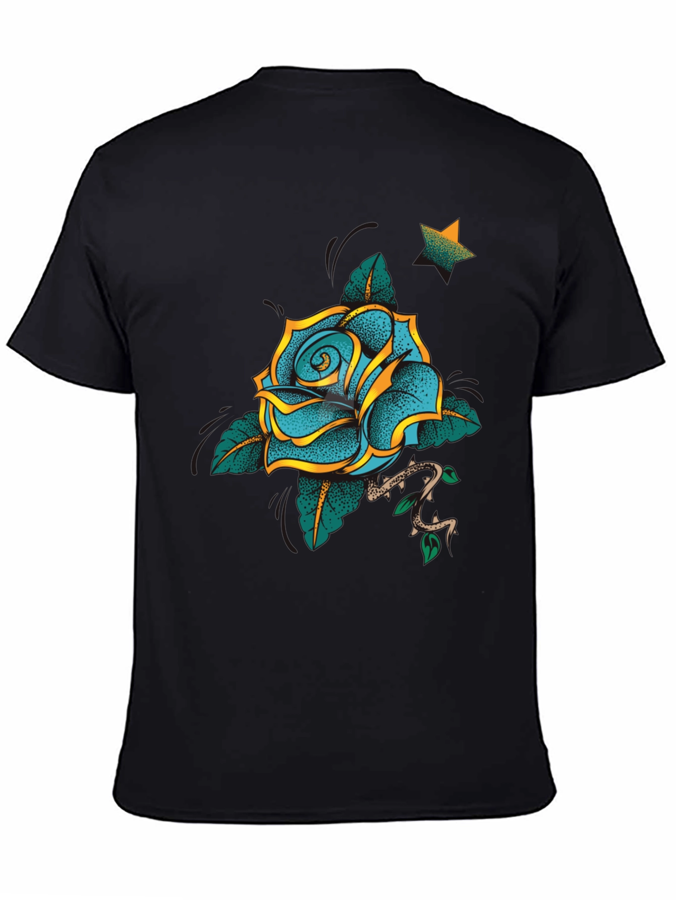 Rose Tattoo Graphic Black T-Shirt