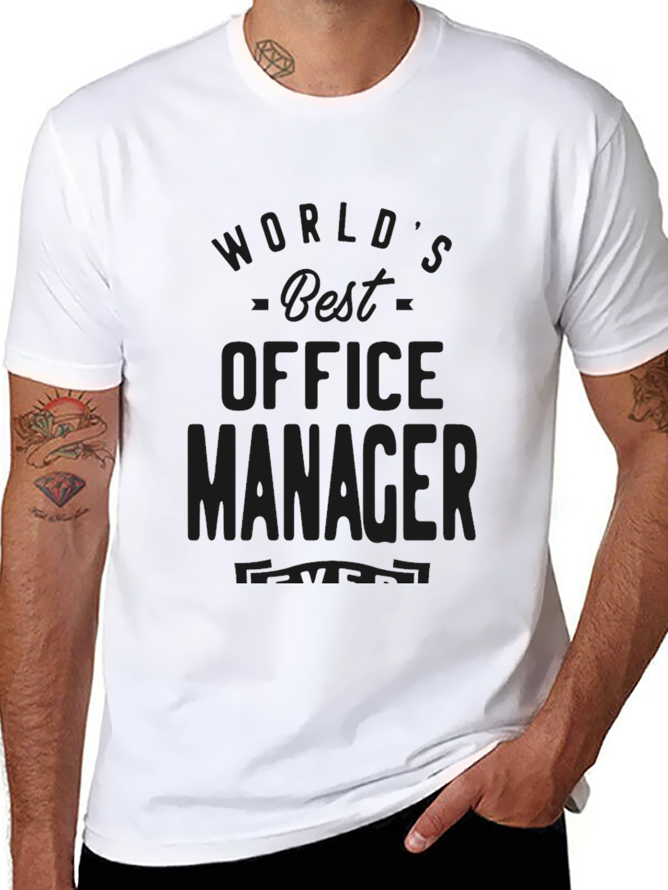 Worlds Best Office Manager Black T-Shirt