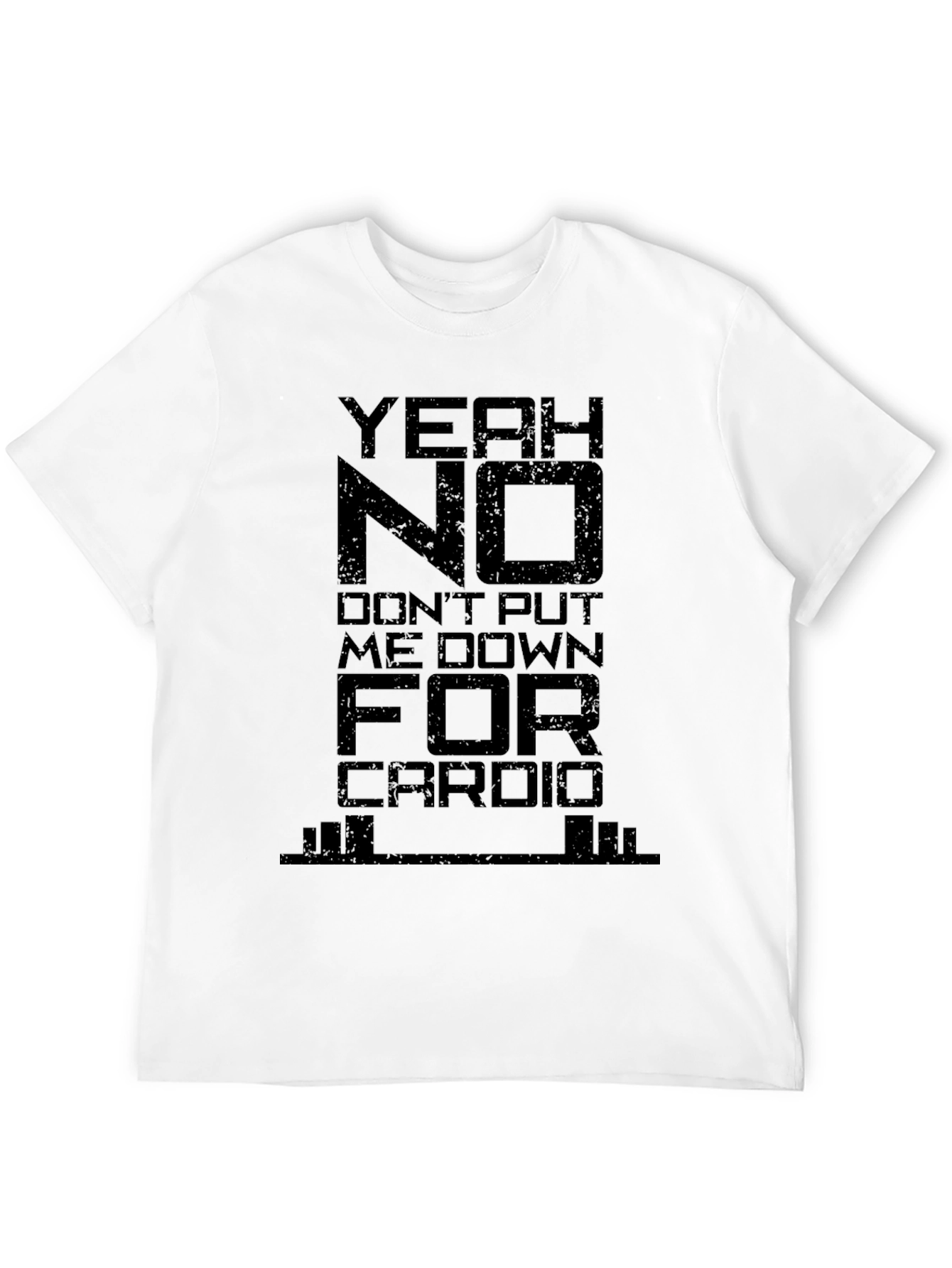 Yeah No Cardio Graphic Tee - Black Cotton
