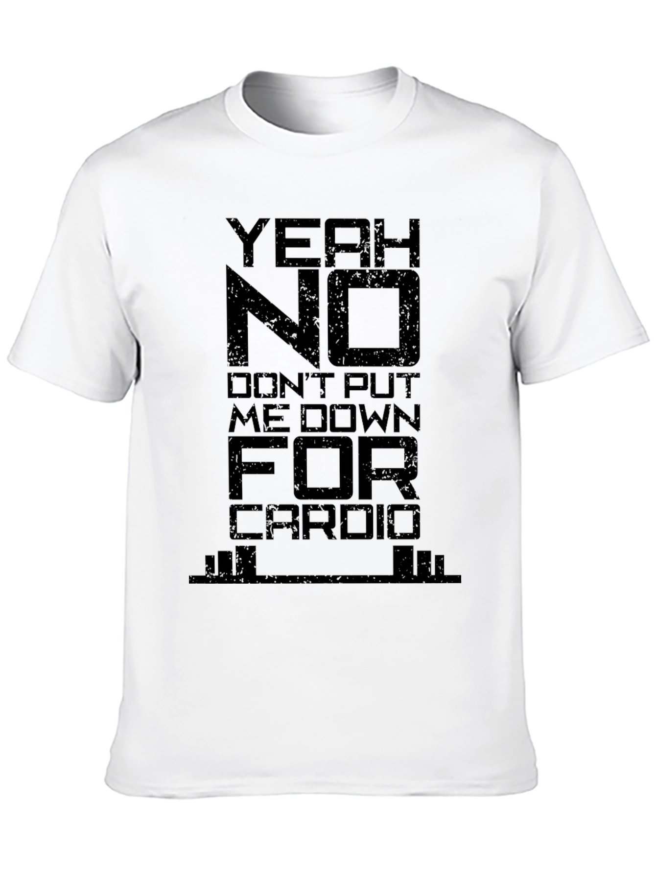 Yeah No Cardio Graphic Tee - Black Cotton